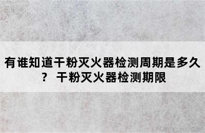 有谁知道干粉灭火器检测周期是多久？ 干粉灭火器检测期限